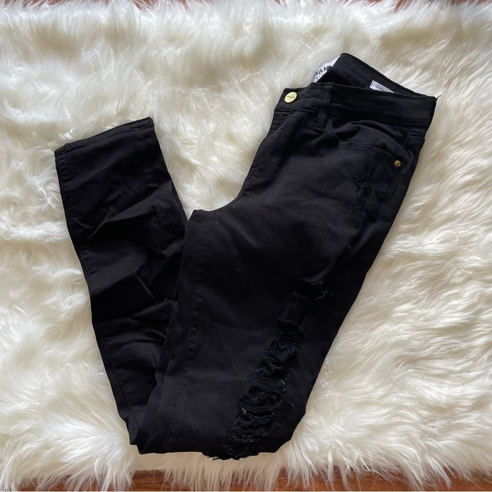 Frame Le Skinny De Jeanne with Distress Detail #282